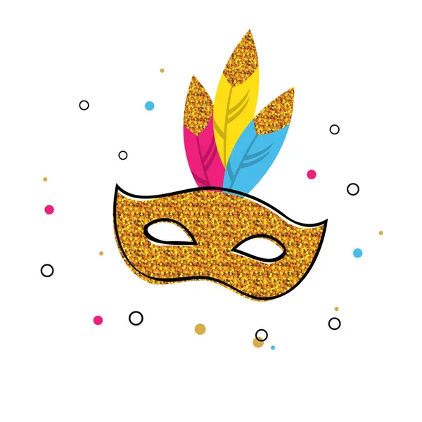 Carnaval poster met glitter masker. Festival conceptontwerp — Stockvector