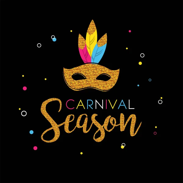 Carnaval com máscara de glitter. Design de conceito Festival —  Vetores de Stock