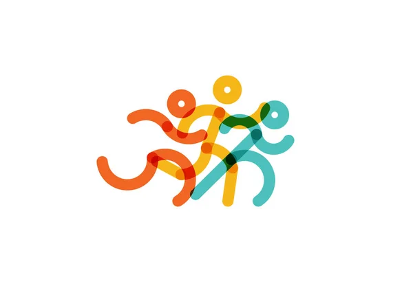 Run Icon Vector. colorful Runners. Simple flat symbol logo. vector illustration — Stock Vector