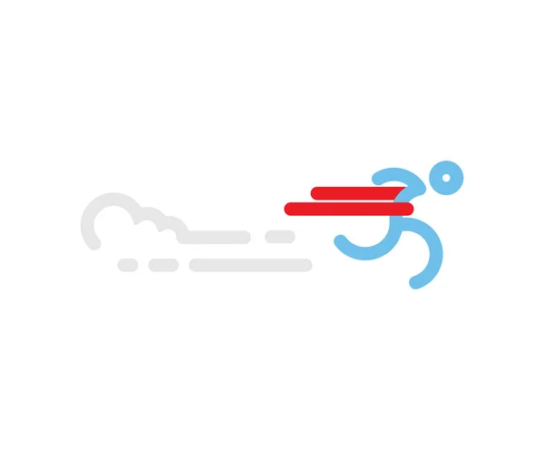 Run Icon Vector. Silhouette Runner at Finish Line. Simple flat symbol. vector illustration — Stock Vector