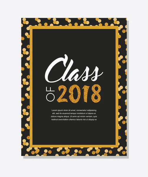 Érettségi osztály 2018 üdvözlőlap és meghívó sablon. Vektor meghívó. Grad poszter. — Stock Vector