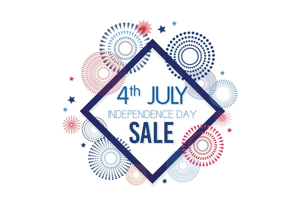 4th of July Exclusive Offers Sale, Sale Poster, Sale Banner, Sale Flyer, Extra Discount Offer, Online Sale. Vector illustration — Stock Vector