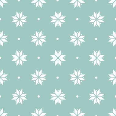 Kış minimalist geometrik dikişsiz desenli kar taneleri. Etnik halk motifi. Kış tatili tasarımı