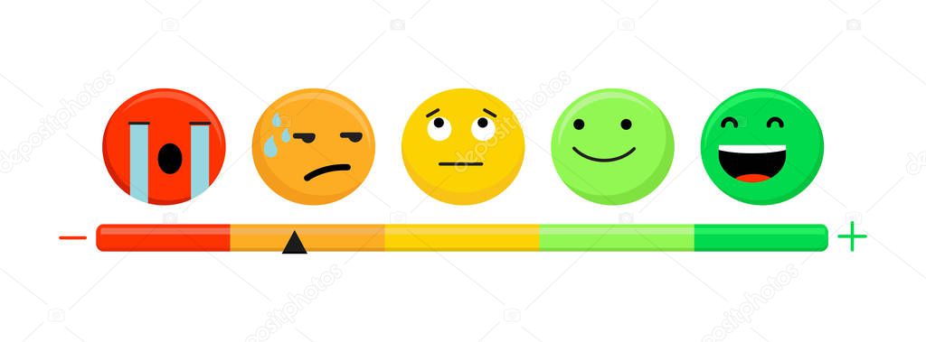 Flat animation of Online review, Customer giving review, Five Stars review. Set of Emoji Colored Flat. Vote Scale Symbol Set. conceptual animated video