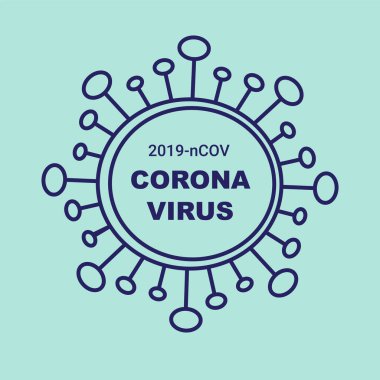 Corona virüsü 2019-nCoV pankartı. Patojen solunum koronavirüsü. Hastalık yayılıyor. Tehlikeli Ncov Corona virüsü, risk alarmı.