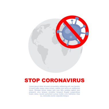 Corona Virüsü. 2019-NCoV. Corona Virüsü Wuhan, Çin 'de, Küresel Yayılma ve Corona Virüsünü Durdurma Simgesi Konsepti