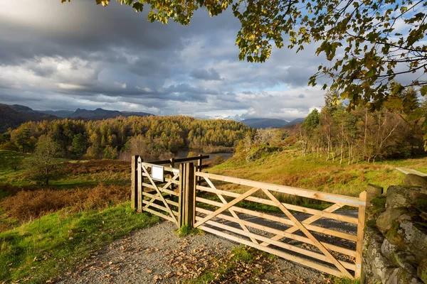 Puerta de enlace en Tarn Hows, Cumbria, Reino Unido — Foto de Stock