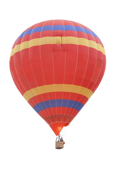Rode gestreepte luchtballon geïsoleerd op wit — Stockfoto
