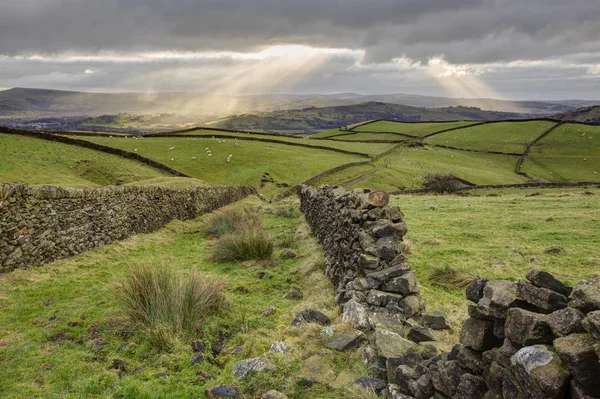 Rolling Derbyshire Vidék Angliában, Uk. Jogdíjmentes Stock Fotók