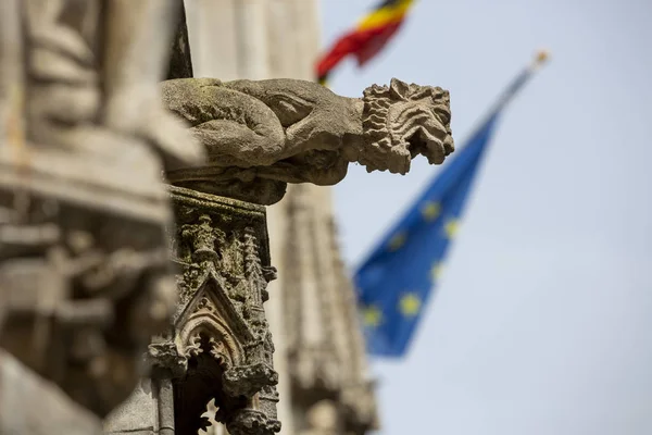 Gargoyle on H��tel de ville de Bruxelles Стокова Картинка