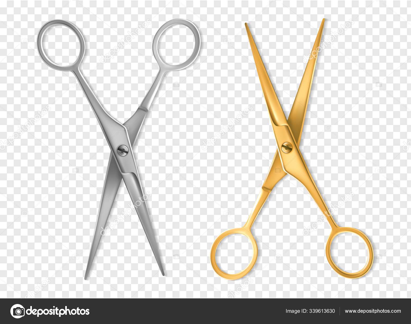 Download Realistic Scissors Silver And Gold Metal Classic Scissors Tool Mockup Hairdresser Or Tailor Instrument Isolated Vector Set Vector Image By C Yummybuum Vector Stock 339613630