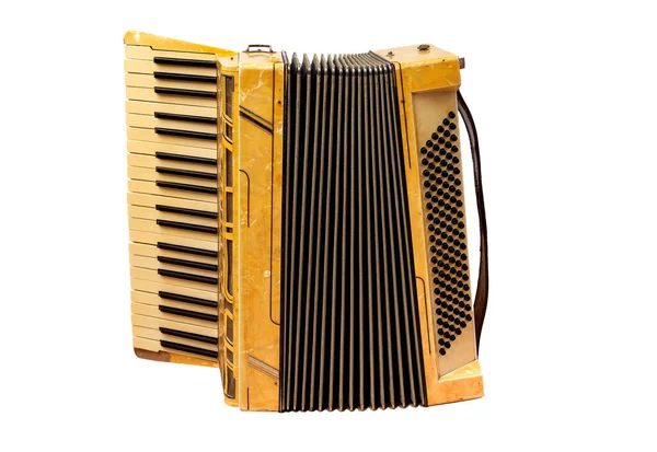 Retro accordeon geïsoleerd op witte achtergrond — Stockfoto