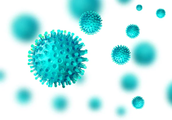 Coronavirus COVID-19 concetto di coronavirus. Virus del microscopio da vicino . Foto Stock