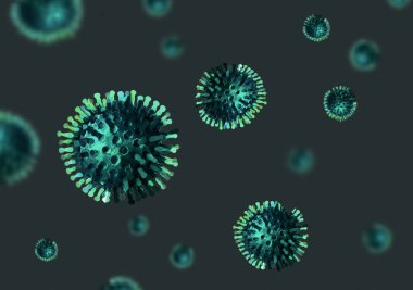 Coronavirus COVID-19 koronavirüs konsepti. Mikroskop virüsü...
