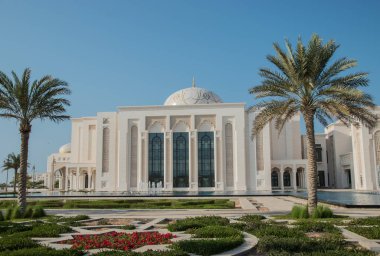 A new, monumental sight in Abu Dhabi, now open to the public, showing the wonders of the arabic exterior architecture. Qasr Al Watan, Presidential. Abu Dhabi/UAE, November 06.2019