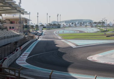 Abu Dabi 'de Formula 1 yarış pisti. Ebu Dabi / BAE 'de çekilmiştir, Kasım 08.2019