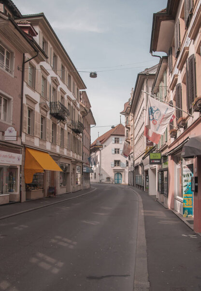 Empty streets. Quarantine. Closed stores. Missing tourists. Collapsed economy? Another crisis? Dream or reality? Taken in Lucerne/Switzerland, March 27. 2020