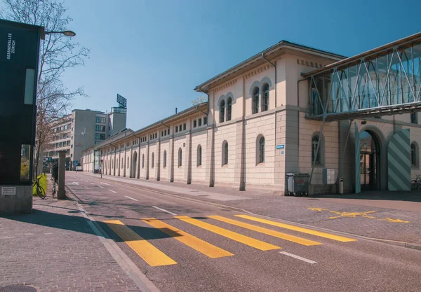 Üres Utcák Zárt Üzletek Eltűnt Turisták Zürichben Svájcban Készült Április — Stock Fotó