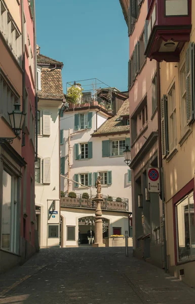 Пустые Улицы Закрытые Магазины Пропавшие Туристы Снято Цюрихе Швейцария Апреля — стоковое фото