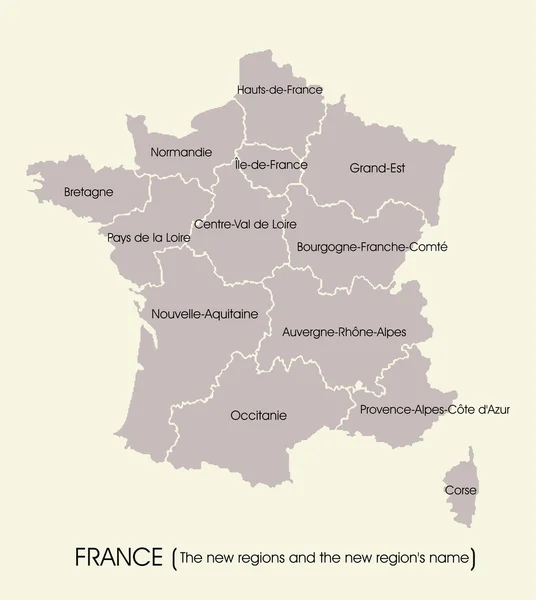 フランスの新しい領域と新しい領域の名前 — ストックベクタ