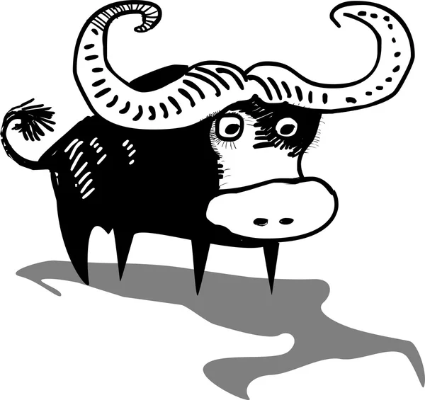 Drôle de buffle africain — Image vectorielle