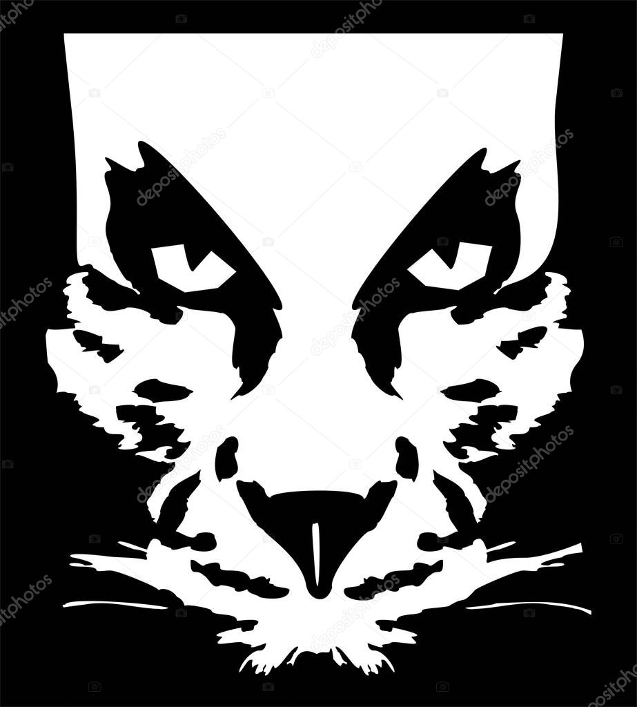 Feline head, vector illustration