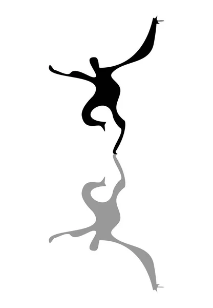 Dancing man silhouette — Stock Vector