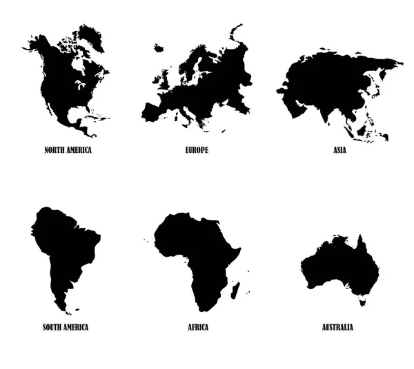 Mapa vetorial dos continentes — Vetor de Stock