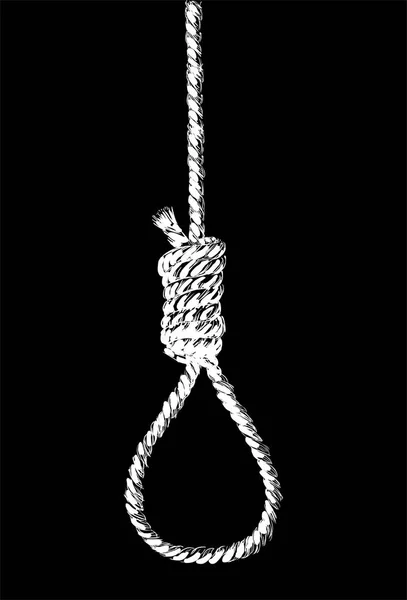 絞首刑執行人の結び目でロープ — ストック写真