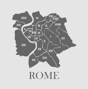 Rome vector map clipart