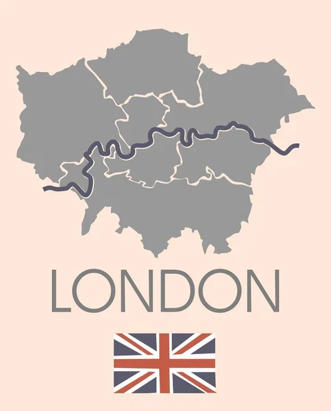 伦敦行政地图 — 图库矢量图片