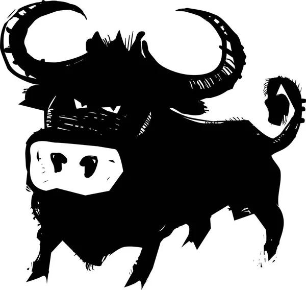 Funny bull illustration — Stock Vector