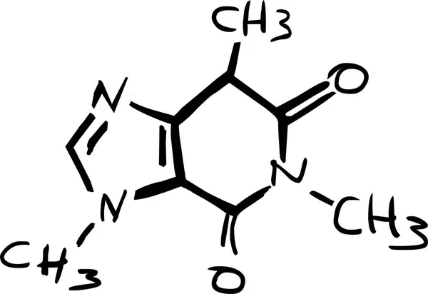 Molekulární struktura kofeinu — Stock fotografie