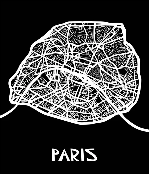 Векторная карта Парижа — стоковый вектор