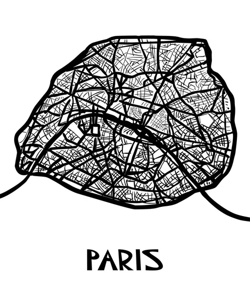 Mapa vectorial París — Vector de stock