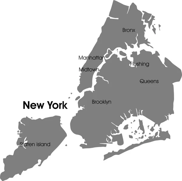 New York City Detailkarte — Stockvektor