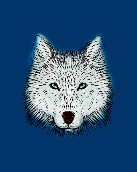Mão lobo ilustração desenhada — Fotografia de Stock