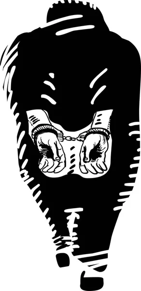 Арестованный в наручниках — стоковый вектор