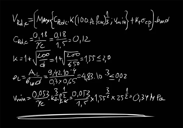 Illustrazione formule matematiche — Vettoriale Stock