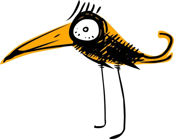 Funny Black Crow Illustration — Stock Vector