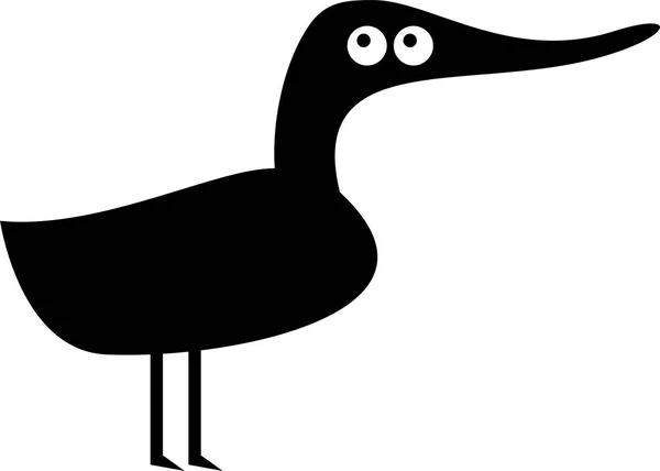 Funny cartoon duck silhouette — Stock Vector