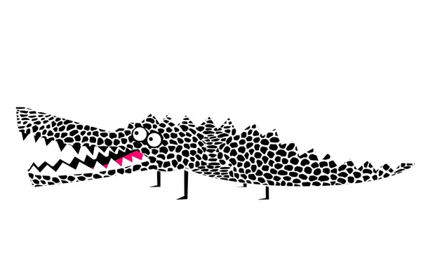 Divertido cocodrilo de dibujos animados — Vector de stock