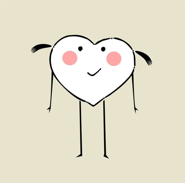 Lustige Herz-Cartoon-Figur — Stockvektor