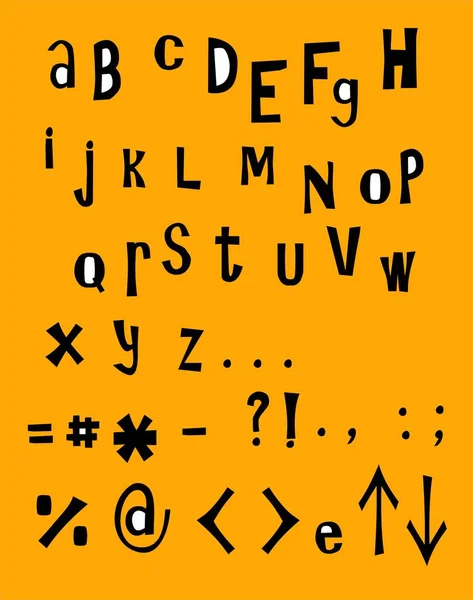 Alphabet Vectoriel Dessiné Main — Image vectorielle