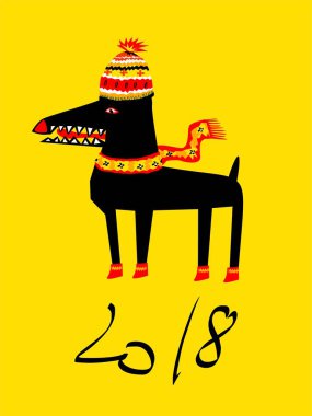  Köpek yılı. Çin yeni yıl 2018. 