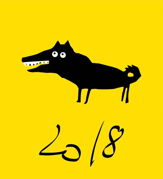 Χρονιά Του Σκύλου Κινέζικο Νέο Έτος 2018 — Διανυσματικό Αρχείο