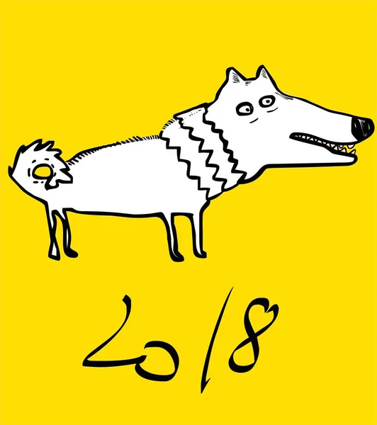Χρονιά Του Σκύλου Κινέζικο Νέο Έτος 2018 — Διανυσματικό Αρχείο