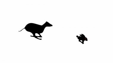 Tavşan kovalayan Greyhound köpek (kusursuz döngü animasyonu)