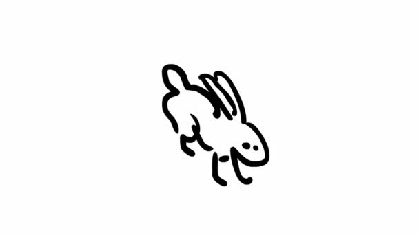 Running Rabbit Seamless Loop Animation — Stock Video