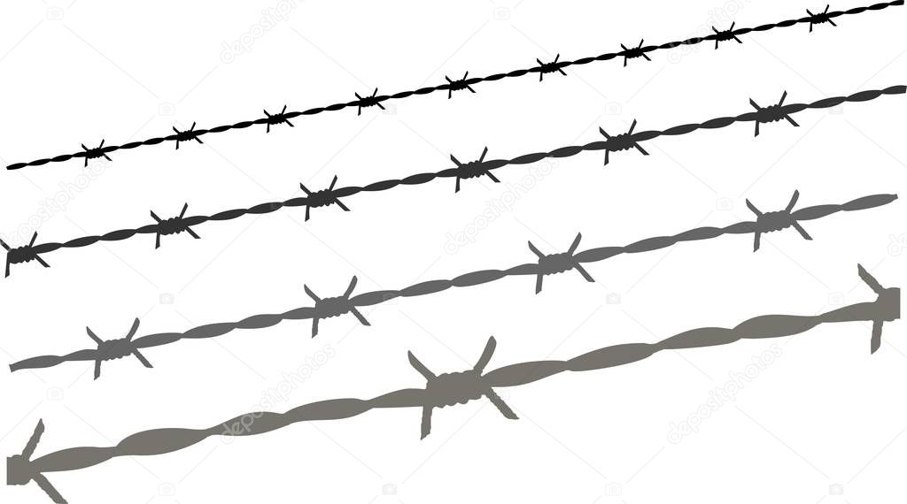 Vector illustration of barbed wire